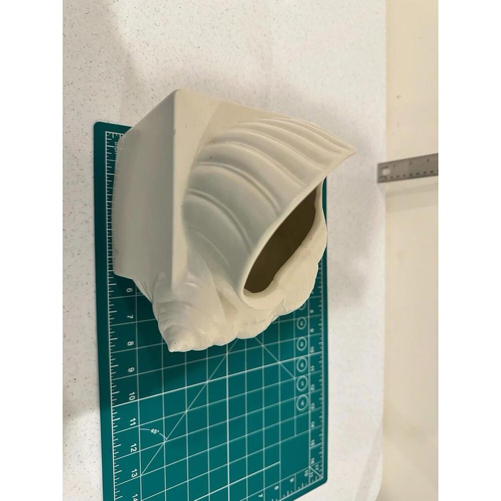 Vintage  Conch Sea Shell Tissue Box Cover Ceramic Pottery - Picture 9 of 11
